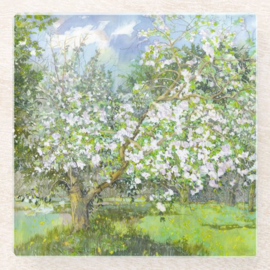 開花園 ガラスコースター (正面)