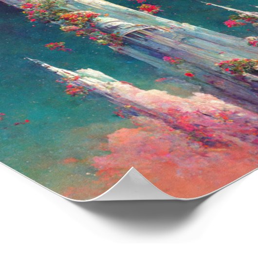 開花塔のファンタジーアートポスター ポスター (角)