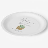 開花多肉性ベビーシンプルシャワーのベビー ペーパープレート (アングル)