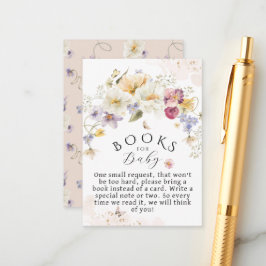 開花山花素朴赤ちゃんシャワーベビー本 エンクロージャーカード