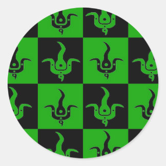 開花市松模様にロゴ・シール ラウンドシール