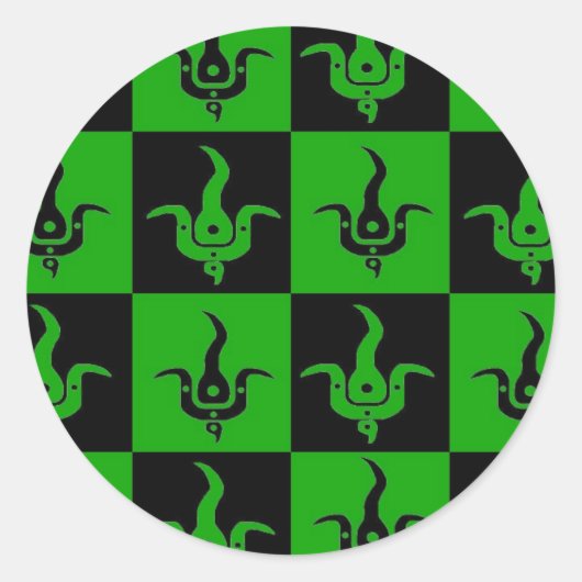 開花市松模様にロゴ・シール ラウンドシール (正面)