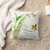 開花引用文オンシジウムオーキッドアート素晴らしピロー クッション (ブランケット)