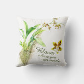 開花引用文オンシジウムオーキッドアート素晴らしピロー クッション (裏面)