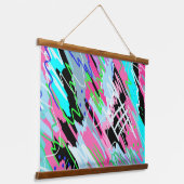 開花抽象芸術アート開始 吊り下げ型タペストリー (傾斜あり)