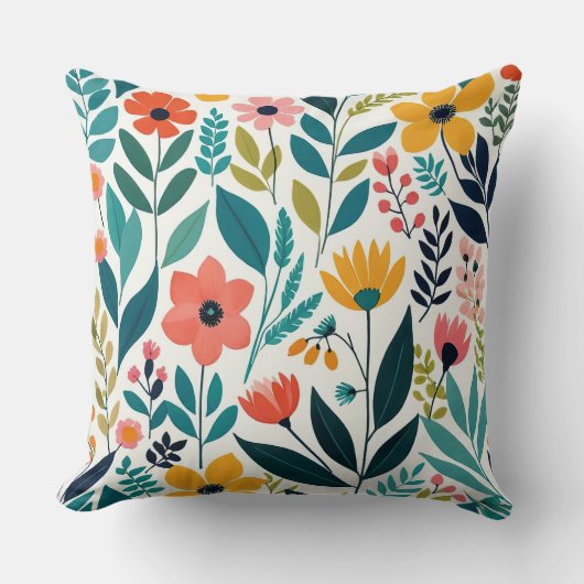 開花明るく クッション (正面)