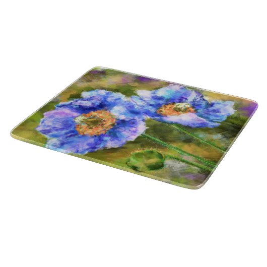 開花春の花抽象芸術絵画・アート カッティングボード (角)
