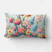 開花春花枕 ランバークッション (正面)