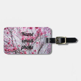 開花木の枝とさくらんぼ ラゲッジタグ