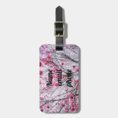 開花木の枝とさくらんぼ ラゲッジタグ (正面縦)