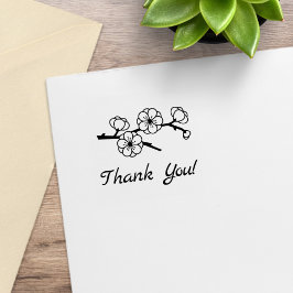 開花枝ありがとう1x1 ラバースタンプ