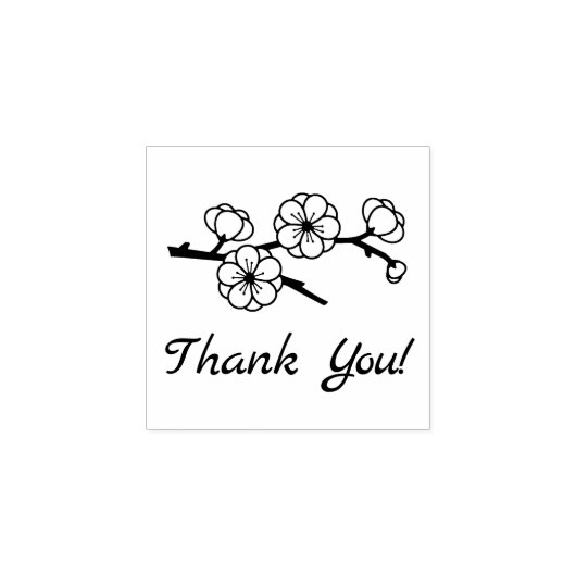 開花枝ありがとう1x1 ラバースタンプ (インプリント)