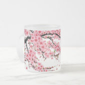 開花枝すりガラスのマグカップ(10 oz) フロストグラスマグカップ (正面左)