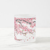 開花枝すりガラスのマグカップ(10 oz) フロストグラスマグカップ (中央)