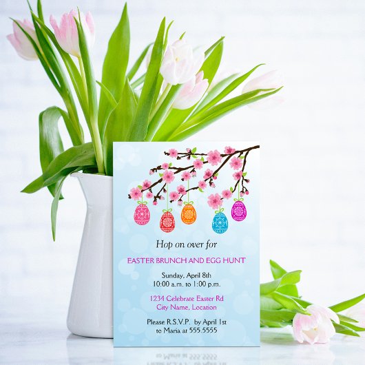 開花枝イースターエッグパーティー 招待状