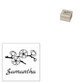 開花枝名前をカスタムする1x1 ラバースタンプ (押印)