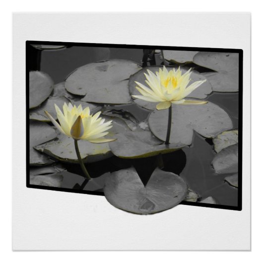 開花枠の上の光沢ポスター ポスター (正面)