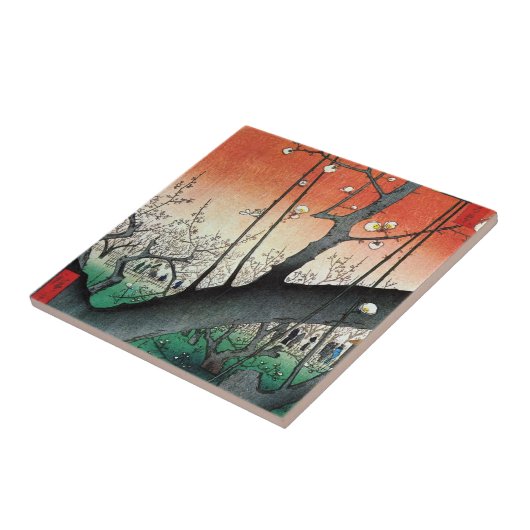 開花梅広重 タイル (側面)