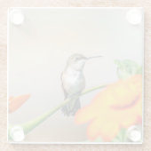 開花植物のハチドリ ガラスコースター (裏面)