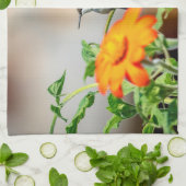 開花植物のハチドリ キッチンタオル (折り畳み)