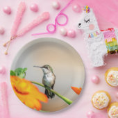 開花植物のハチドリ ペーパープレート (パーティー)