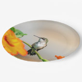 開花植物のハチドリ ペーパープレート (アングル)