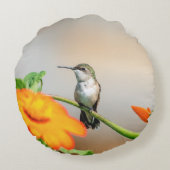 開花植物のハチドリ ラウンドクッション (裏面)