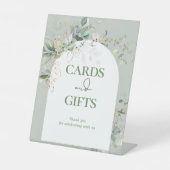 開花植物ユーカリのカードとギフトのベビー 台座サイン (正面)