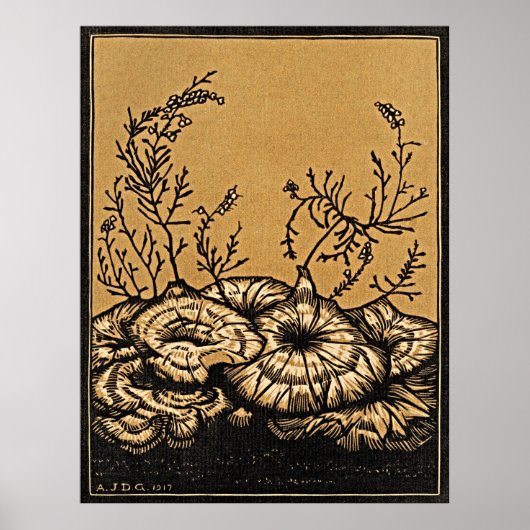 開花植物 – ヴィンテージ植物優雅さ ポスター (正面)