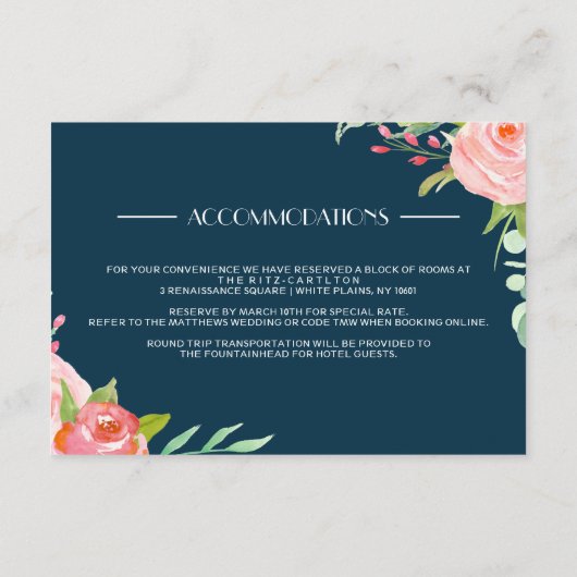 開花植物|結婚の詳細 エンクロージャーカード (裏面)