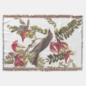 開花樹の上に灰色のキングバードオードボンバード スローブランケット (正面)