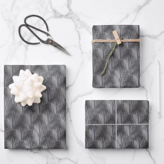 開花樹抽象芸術パターン ラッピングペーパーシート (正面)