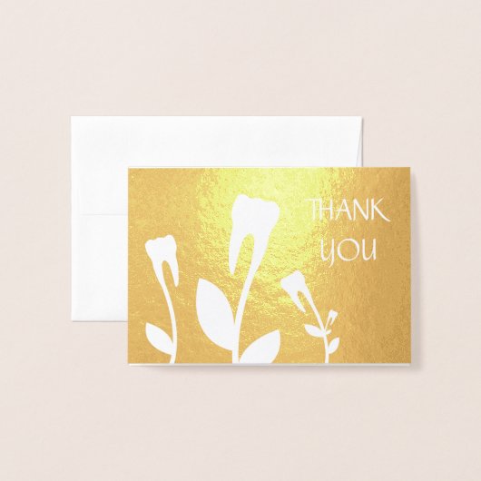 開花歯に感謝 箔カード (封筒付き正面)