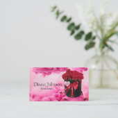 開花水彩フローラモダンエレガントフローリスト 名刺 (スタンド正面)