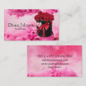 開花水彩フローラモダンエレガントフローリスト 名刺 (正面/裏面)