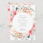 開花水彩花のシックな春園 招待状 (正面/裏面)