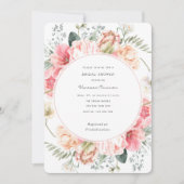 開花水彩花のシックな春園 招待状 (正面)