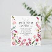 開花水色フローラシャワーにおけるQRコードベビー 招待状 (スタンド正面)