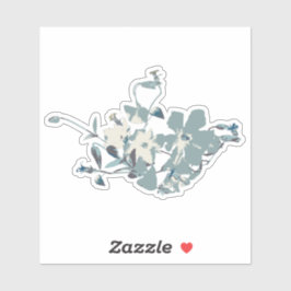 開花灰色ブルークリームクレマティスつる植物パターン シール