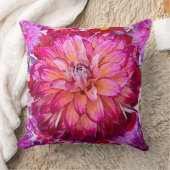 開花独身のピンクダリア装飾用クッション クッション (ブランケット)