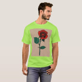 開花生活 – ミニマルバラステンシルTシャツ Tシャツ (正面フル)