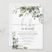 開花男女兼用の赤ちゃんシャワーのベビー 招待状 (正面)