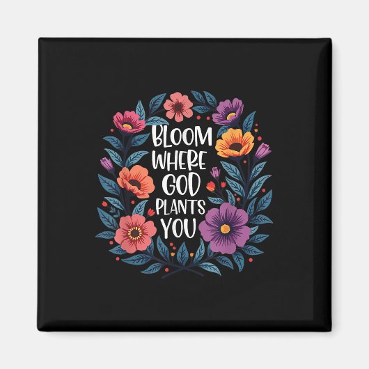 開花神があなたを植えるキリスト教信仰の人々Wom マグネット (正面)