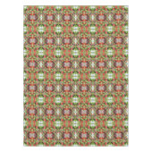 開花紅花抽象芸術模様 テーブルクロス (正面)