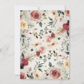 開花素朴の田舎の花の卒業 招待状 (裏面)