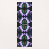 開花紫色の鱗屑抽象芸術 パーソナライズされた ヨガマット (正面)