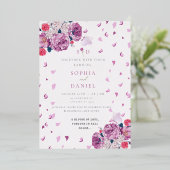 開花結婚の 箔招待状 (立ち正面)