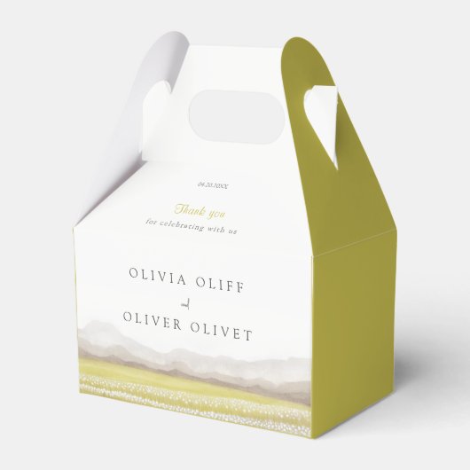 開花結婚式の引き出物ボックス内の草原 フェイバーボックス (正面サイド)