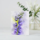 開花絵画僧のフードの水色 ポストカード (スタンド正面)