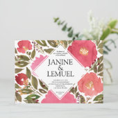 開花花結婚式招待状 招待状 (スタンド正面)